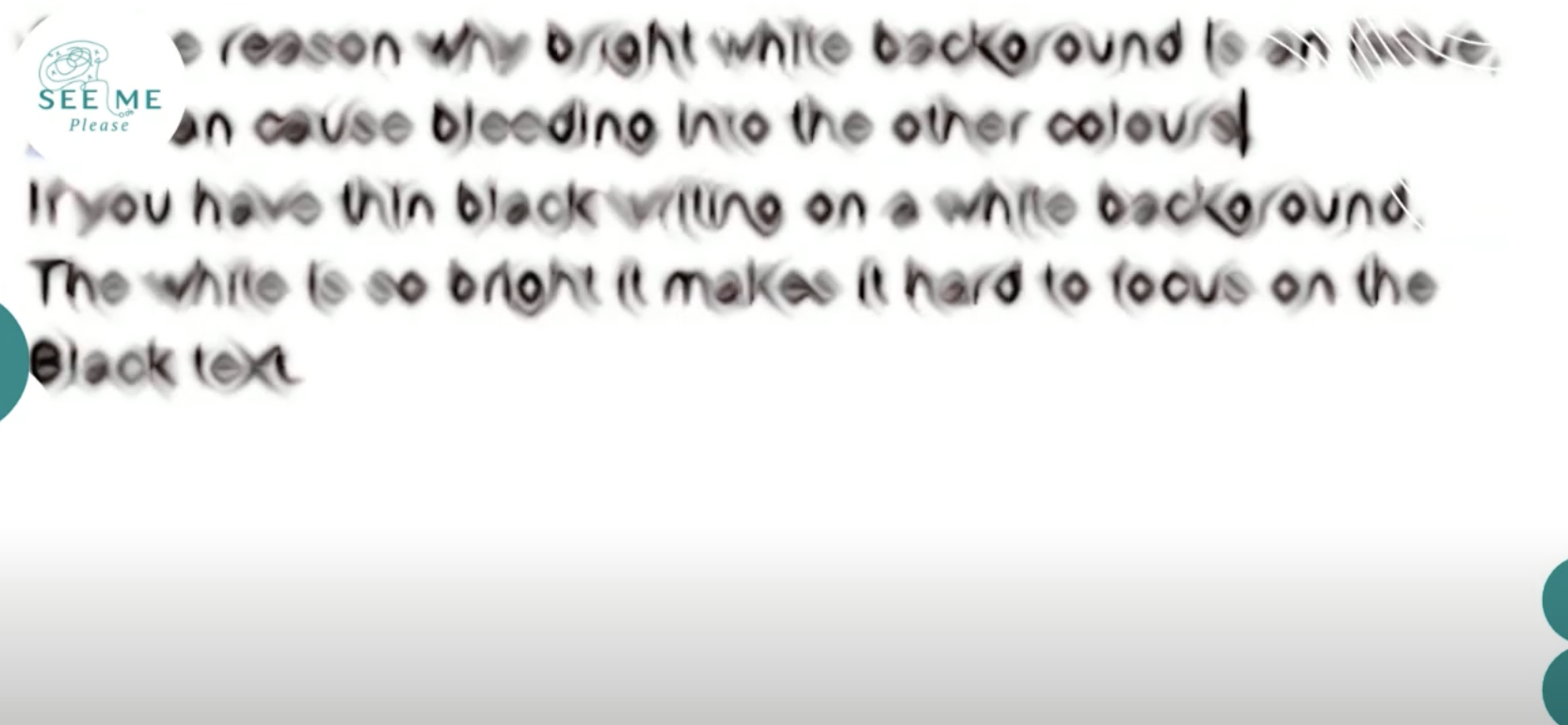Blurry text on a white background